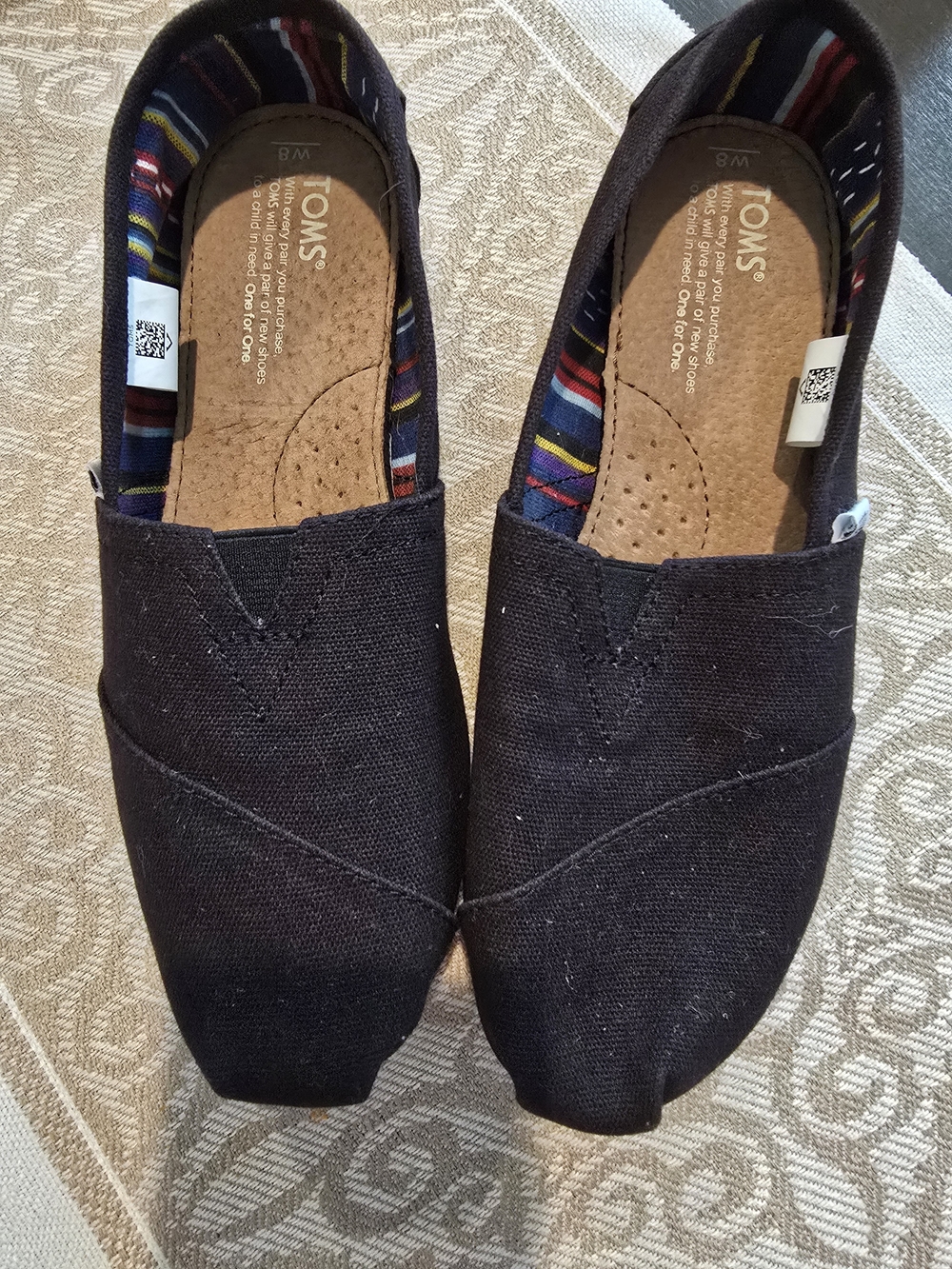 TOMS Women's Classic Slip-On Shoes in Black